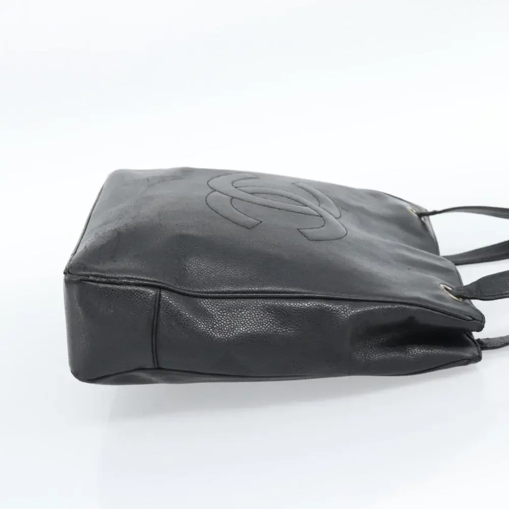 Chanel Caviar CC Logo Tote Black